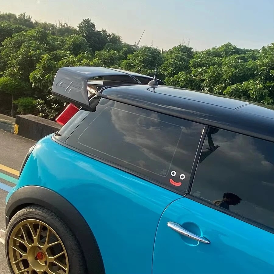 GP3 Style Wet Carbon Fiber Polished Finish Rear Spoiler for MINI  S JCW R56 2007-2012 Double Deck Roof Wing